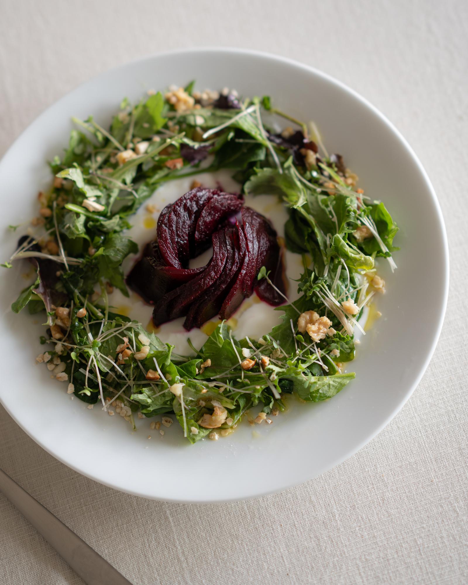 Plated starter with herbs